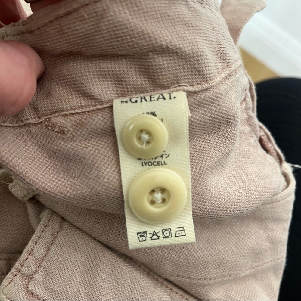 THE GREAT. Ric Rac Scallop Blush Cropped Pants - Picture 11 of 12